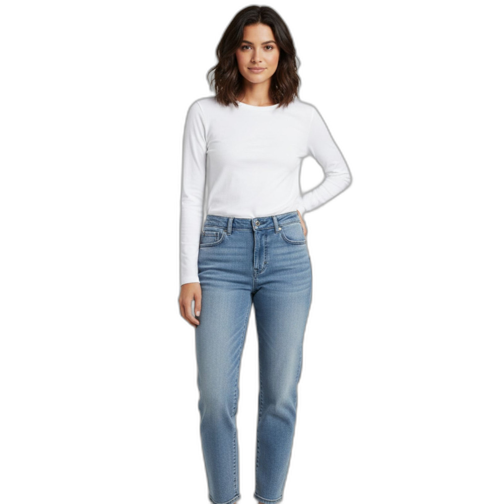 7 For All Mankind Women's Stretch Blue Jeans Straight Leg Size 27